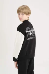 DeFacto Back Printed College Collar Bomber Jacket Boy