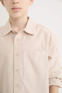 DeFacto Oversize Wide Fit Polo Collar Parachute Long Sleeve Shirt Boy - Image 5
