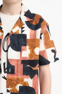 DeFacto Oversize Wide Fit Patterned Short Sleeve Shirt Boy - Image 6
