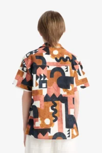 DeFacto Oversize Wide Fit Patterned Short Sleeve Shirt Boy - Image 7
