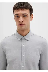 Mavi Gray Men's Shirt Fitted Plain Shirt -80018 LONG SLEEVE SHIRT - Image 5