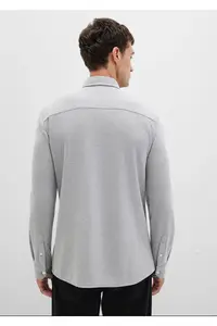 Mavi Gray Men's Shirt Fitted Plain Shirt -80018 LONG SLEEVE SHIRT - Image 7