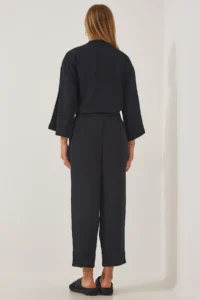 Happiness İstanbul Women Black Kimono Pants Set - Image 5