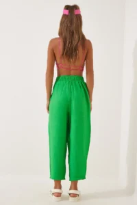 Happiness İstanbul Women Green Kimono Pants Set - Image 5
