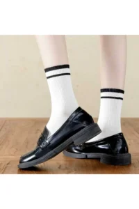 BGK Unisex Colorful 5 Pair Striped College Socks Set - Image 2
