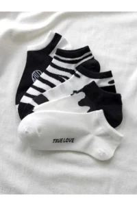 BGK Women Black Patterned 5 Pair Slippers Socks - Image 3