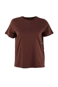 Trendyol Curve Brown Boyfriend Fit Yanda Snap Snap Detailed 100% Cotton Knitting Plus Size T-Shirt - Image 4