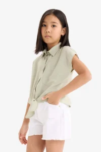 DeFacto Green Girls' Shirt D7791A8/GN549 - Image 3