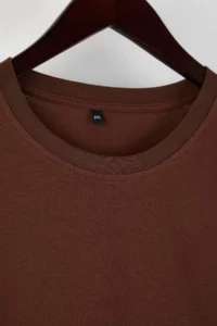 Trendyol Curve Brown 100% Cotton Long Sleeve Crew Neck Regular Basic Knitting Plus Size T-Shirt - Image 6