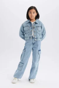 DeFacto Girls' Cotton denim Jacket - Image 5