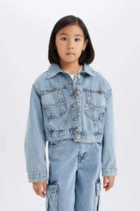 DeFacto Girls' Cotton denim Jacket - Image 6