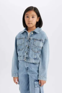 DeFacto Girls' Cotton denim Jacket - Image 7
