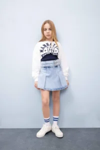 DeFacto Cotton Jeans Shorts Skirt Girls'