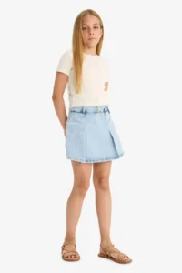 DeFacto Cotton Jeans Shorts Skirt Girls' - Image 4