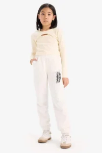 DeFacto Elastic Waist Printed Jogger Sweatpants Girls