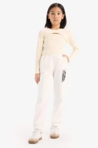 DeFacto Elastic Waist Printed Jogger Sweatpants Girls - Image 2