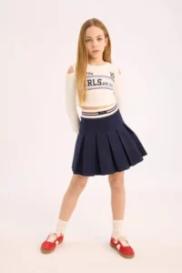 DeFacto pleated Gabardine Skirt Girls' - Image 4