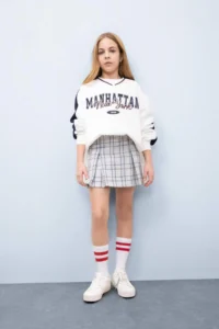 DeFacto Checkered Pleated Skirt Girls'