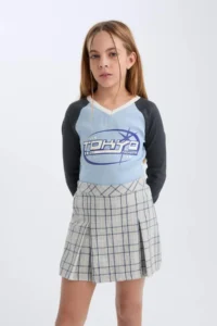 DeFacto Checkered Pleated Skirt Girls' - Image 7