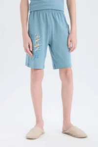 DeFacto Boy's Pajama Set Printed Short Sleeve Top Shorts - Image 6