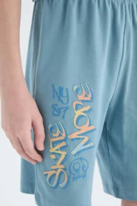 DeFacto Boy's Pajama Set Printed Short Sleeve Top Shorts - Image 7