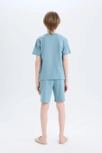 DeFacto Boy's Pajama Set Printed Short Sleeve Top Shorts - Image 8