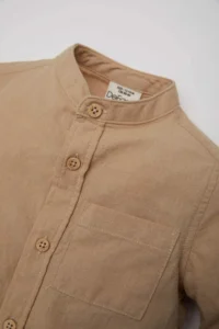 DeFacto Baby Boy Flamed Poplin Long Sleeve Basic Plain Shirt - Image 2