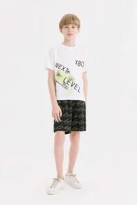 DeFacto 100% Cotton Xbox Printed Elastic Waist Pajama Set for Boy - Image 2