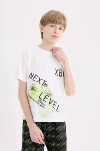 DeFacto 100% Cotton Xbox Printed Elastic Waist Pajama Set for Boy - Image 3