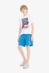DeFacto 100% Cotton Marvel Spiderman Printed Elastic Waist Pajama Set for Boy - Image 5
