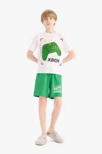 DeFacto 100% Cotton Xbox Printed Elastic Waist Pajama Set for Boy - Image 2