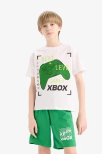 DeFacto 100% Cotton Xbox Printed Elastic Waist Pajama Set for Boy - Image 4
