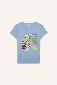DeFacto Girl's Pajama Set Short Sleeve Printed Top with Elastic Waist Long Bottom - Image 8