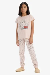 DeFacto 100% Cotton Anime Printed Pajama Set Girls - Image 2
