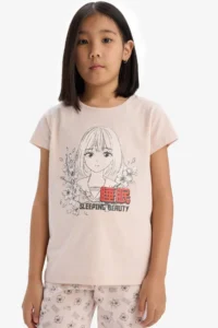 DeFacto 100% Cotton Anime Printed Pajama Set Girls - Image 3
