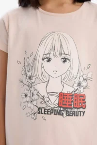 DeFacto 100% Cotton Anime Printed Pajama Set Girls - Image 5
