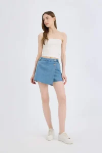 DeFacto High Waist Jeans Shorts Skirt - Image 2