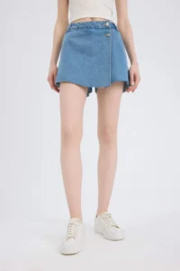 DeFacto High Waist Jeans Shorts Skirt - Image 4