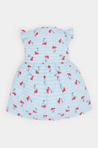 DeFacto Basic Plain Short Sleeve Flared Poplin Summer Dress for Baby Girl - Image 7