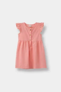 DeFacto Basic Plain Short Sleeve Flared Poplin Summer Dress for Baby Girl