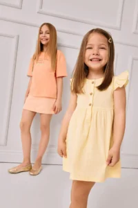 DeFacto Basic Plain Short Sleeve Flared Poplin Summer Dress for Baby Girl