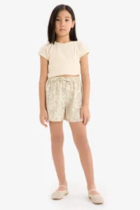DeFacto Floral Patterned Viscose Shorts Girls' - Image 2