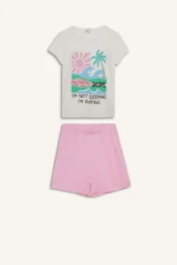DeFacto 100% Cotton Printed Pajama Set Girls - Image 7
