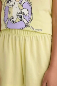 DeFacto 100% Cotton Printed Elastic Waist Pajama Set Girl Child - Image 5