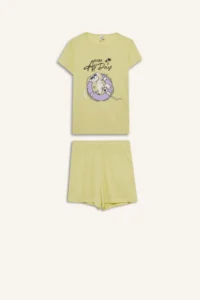 DeFacto 100% Cotton Printed Elastic Waist Pajama Set Girl Child - Image 7