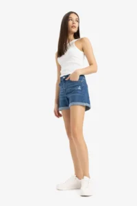DeFacto High Waist skinny Leg Jeans Shorts - Image 2