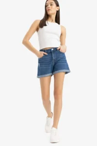 DeFacto High Waist skinny Leg Jeans Shorts - Image 3