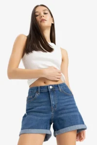 DeFacto High Waist skinny Leg Jeans Shorts - Image 4