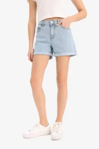 DeFacto High Waist Pocket Washed Skinny Jean Shorts - Image 5