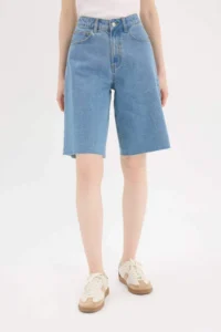 DeFacto High Waist Jeans Bermuda Shorts - Image 3
